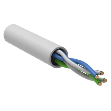 Витая пара U/UTP кат 5E 2х2х24AWG solid PVCLS нг(А)-LSLTx белый 500м
