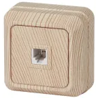 Розетка телефонная RJ11, ОУ, Quadro, сосна, 2-302-11