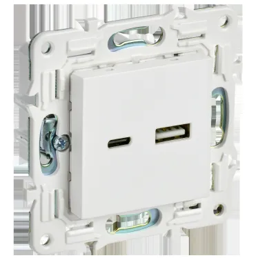 SKANDY Розетка USB A+C 3,1А SK-R14W арктический белый IEK