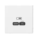 ARTGALLERY USB розетка тип-С 65Вт высокоскор.заряд. QC, PD, механизм, белый