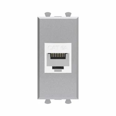 Avanti Компьютерная розетка RJ-45 без шторки модульная, кат.6А, Закаленная сталь, 1 модуль