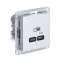 ATLASDESIGN USB РОЗЕТКА тип-C 65W высокоскор.заряд. QC, PD, механизм, ЖЕМЧУГ