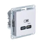                  ATLASDESIGN USB РОЗЕТКА тип-C 65W высокоскор.заряд. QC, PD, механизм, ЖЕМЧУГ
               