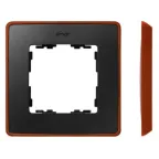                  Рамка на 1 пост цвета графит с металлическим основанием цвета медь S82 Detail
               