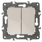 Переключатель двойной, 10АХ-250В, Эра Elegance, сл.кость,14-1106-02