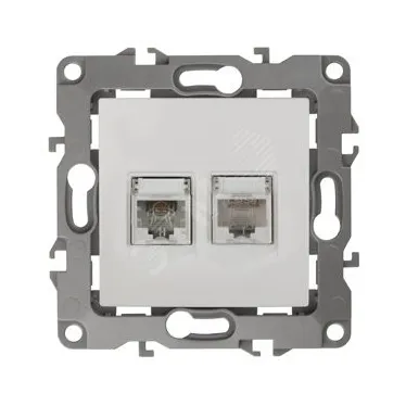 Розетка комбинированная RJ45+RJ11, Эра12, белый, 12-3109-01