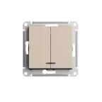 ATLASDESIGN выключатель двухклавишный с подсветкой, сх.5а, 10АХ, мех., ПЕСОЧНЫЙ