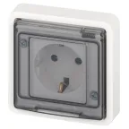 Розетка Эксперт 11-2522-01 2P+E IP55, шторки, 16A-250В, СУ, белый