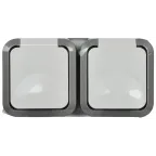 Розетка 2-местная горизонтальная TORS 16А IP55 белый