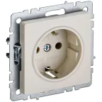                  BRITE Розетка с заземлением с защитными шторками 16А РС14-1-0-БрКр бежевый
               