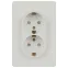 Розетка двойная с заземлением 2X2P+E Schuko со шторками, 16А-250В, IP20, СУ, белый Intro 7-208-01 Style