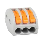 Клемма строительно-монтажная OptiKit СМК 222-413 с рычагом 3 отверстия 0,2-2,5(4,0)мм2