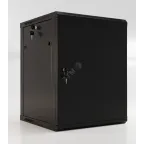Шкаф настенный 19-дюймовый 12U 650x600х450мм металлическая передняя дверь с замком две боковые панели черный (RAL 9004) (разобранный)