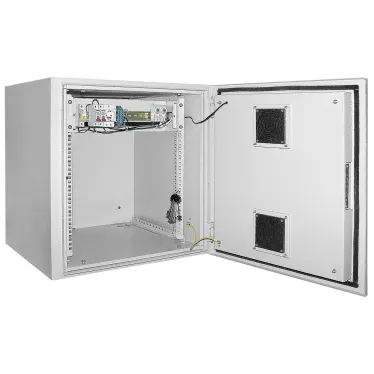 Шкаф уличный LINEA O 15U 650x600. IP55 металлическая дверь. серый