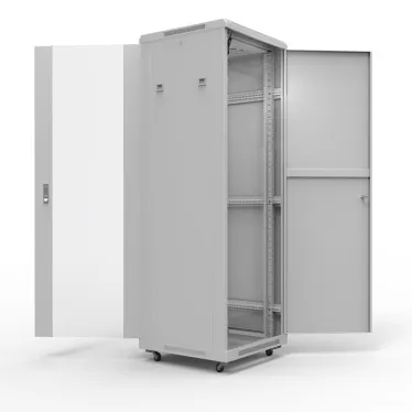 Шкаф напольный 19 Standart 42U 0.6х0.8м стекло-металл RAL 7035 из 2 частей,