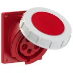 Розетка встраиваемая наклонная 32А/400V/3P+N+E/IP67, , фланец 92x100, крепежные отверстия 77х85