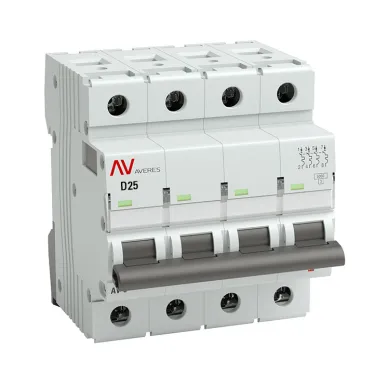 Выключатель автоматический AV-6 4P 25A (D) 6kA AVERES