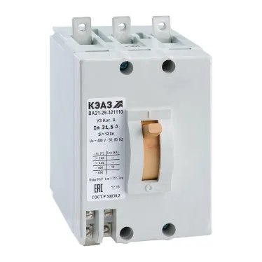 Выключатель автоматический ВА21-29-342810-25А-6Iн-400AC-НР24AC/DC-У3-АЭС| 143350 | КЭАЗ
