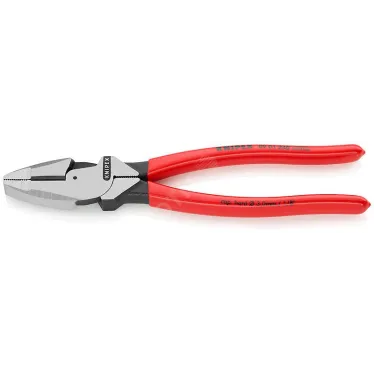Плоскогубцы электромонтера Linemans Pliers резка - проволока средней твердости 46мм твердая проволока 3мм L-240мм обливные рукоятки блистер цвет черный
