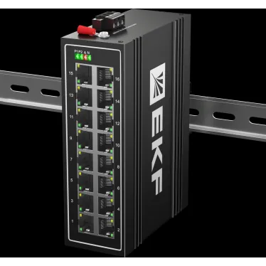 Коммутатор промышленный неуправляемый U-16T, 16 портов 10/100Base-T(X) RJ45, монтаж на динрейку TSX EKF
