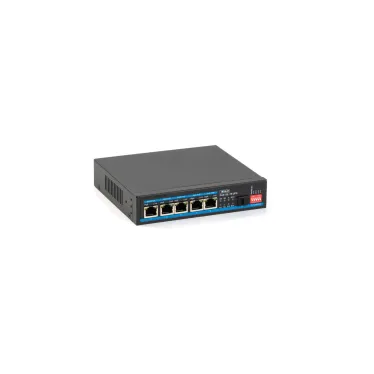 Коммутатор неуправляемый 6 портов RJ45/SFP 10 100 1000 Мб/с PoE 65Вт с ИБП