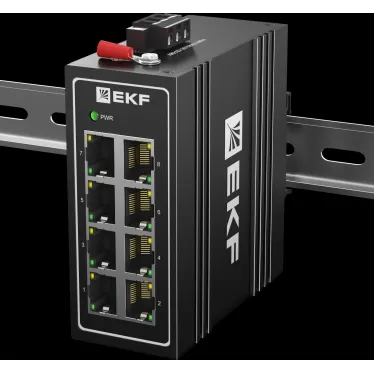 Коммутатор промышленный неуправляемый U-8T, 8 портов 10/100Base-T(X) RJ45, монтаж на динрейку TSX EKF