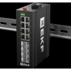 Коммутатор промышленный неуправляемый U-8GX/SFP-8GT, 8 портов 1000Base-X SFP, 8 портов 10/100/1000Base-T(X) RJ45, монтаж на динрейку TSX EKF