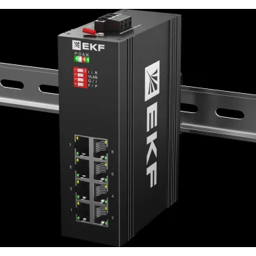Коммутатор промышленный неуправляемый U-8GTP, 8 портов 10/100/1000Base-T(X) RJ45 c PoE, монтаж на динрейку TSX EKF