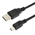                  Кабель mini USB - USB A, 0.2м., черный,
               