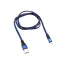 Кабель USB-microUSB 1 м, плоский провод, синяя джинсовая оплетка, 18-1163,