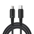                  Кабель USB Type-C - Lightning для Apple, 3А, 1м, черный
               