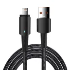                  Кабель USB-A - Lightning для Apple, 2,4А, 1м, черный
               