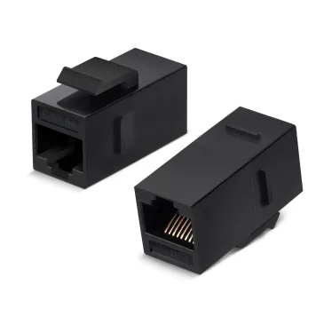 Проходной адаптер формата Keystone RJ45-RJ45 (8p8c) категория 5е неэкранированный цвет черный WRline