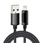                  Кабель USB-A - Lightning для Apple, 2,4А, 1м, черный
               
