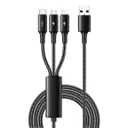                  Кабель USB 3в1 Type-С, Lightning, micro USB, 1.2м., черный
               