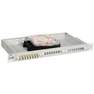Кросс оптический 1U распределительный укомплектованный SC (Simplex) 8шт (OM2)