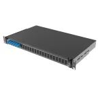 Полка оптическая выдвижная 1U с адатерами 6 х dupleх LC OS2 в комплекте с лицевой панелью. пигтейлами. сплайс-кассет(ой/ами) и гильзами КДЗС