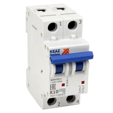 Выключатель автоматический двухполюсный 6А Z 10кА AC OptiDin BM63-2Z6-10-УХЛ3