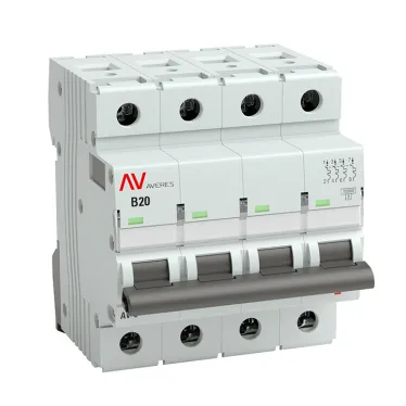 Выключатель автоматический AV-10 4P 20A (B) 10kA AVERES