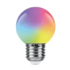 Лампа светодиодная LED 3вт Е27 RGB плавная смена цвета шар G60