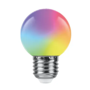 Лампа светодиодная LED 3вт Е27 RGB плавная смена цвета шар G60