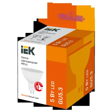 Лампа светодиодная MR16 софит 5Вт 230В 3000К GU5.3 IEK