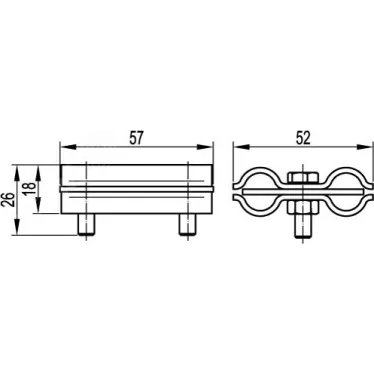 Зажим параллельный с разделительной пластиной D8-10 мм медь