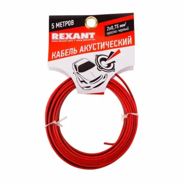 Кабель акустический 2х0.75 кв.мм красно-черный,5 м, REXANT