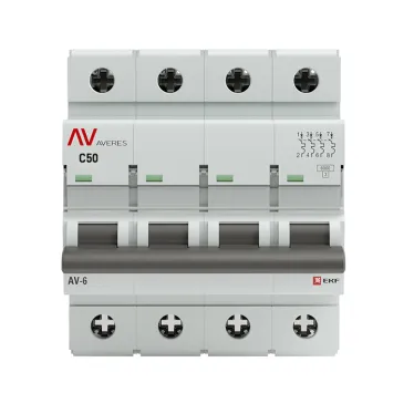 Выключатель автоматический AV-6 4P 50A (C) 6kA AVERES