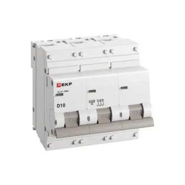 Авт. выкл. 3P 10А (D) 10kA ВА 47-100M без тепл. расцепит. EKF PROxima