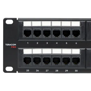 Патч-панель TERACOM PRO 19'Cat.6 2U неэкранированная UTP 48 портов RJ-45 Dual IDC