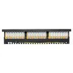 Патч-панель TERACOM PRO 19'' Cat.5E 1U полный экран STP 24 порта RJ-45 Dual IDC с органайзером