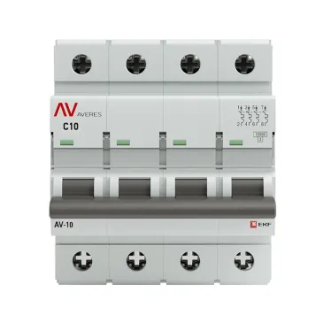 Выключатель автоматический AV-10 4P 10A (C) 10kA AVERES