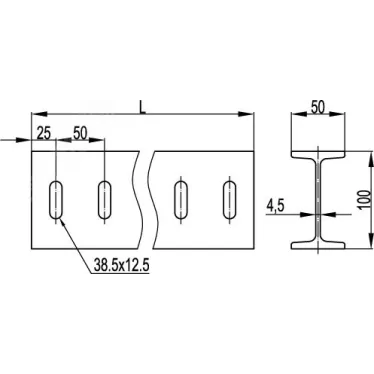 Профиль I-образный 50х100x400 4.5 мм горячеоцинкованный